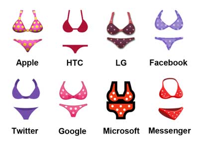 verschillende bikini emoji's