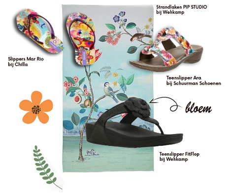 slippers met bloemenprints